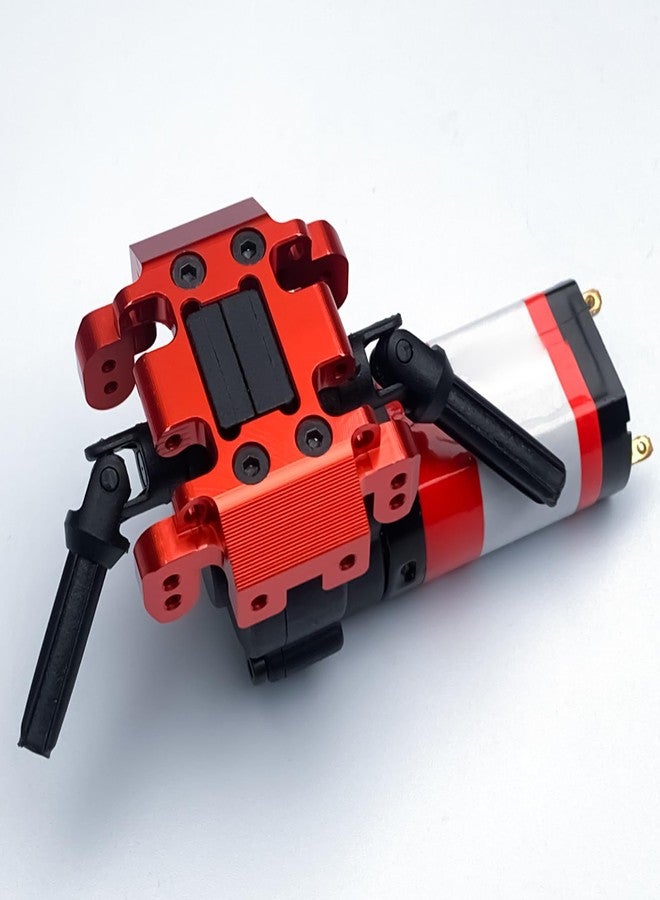 لوحة انزلاق سوداء من الألومنيوم CNC من MORFUM Redcat Ascent-18، لوحة انزلاق علبة التروس، دعامة تثبيت ناقل الحركة، دعامة الإطار المركزي لسيارة التحكم عن بعد Redcat Ascent-18 بمقياس 1/18 (أحمر) - Image 4