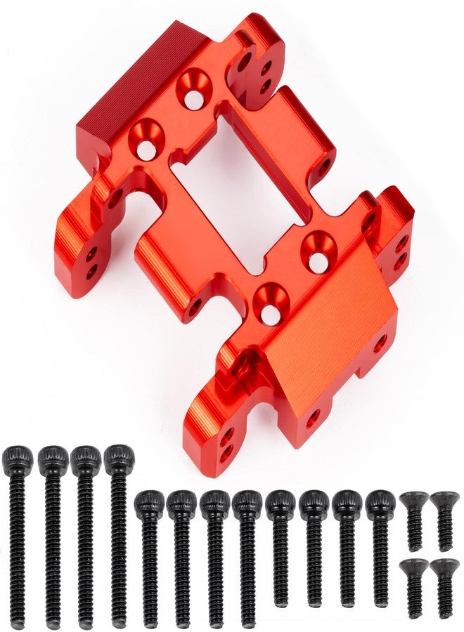 لوحة انزلاق سوداء من الألومنيوم CNC من MORFUM Redcat Ascent-18، لوحة انزلاق علبة التروس، دعامة تثبيت ناقل الحركة، دعامة الإطار المركزي لسيارة التحكم عن بعد Redcat Ascent-18 بمقياس 1/18 (أحمر) - Image 1