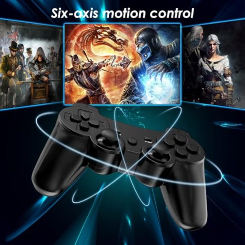 وحدة تحكم تشنغداو الخاصة بجهاز PS3 – عبوة من قطعتين، وحدة تحكم لاسلكية عالية الأداء مع اهتزاز مزدوج، تحكم بالحركة، لون أسود - Image 3