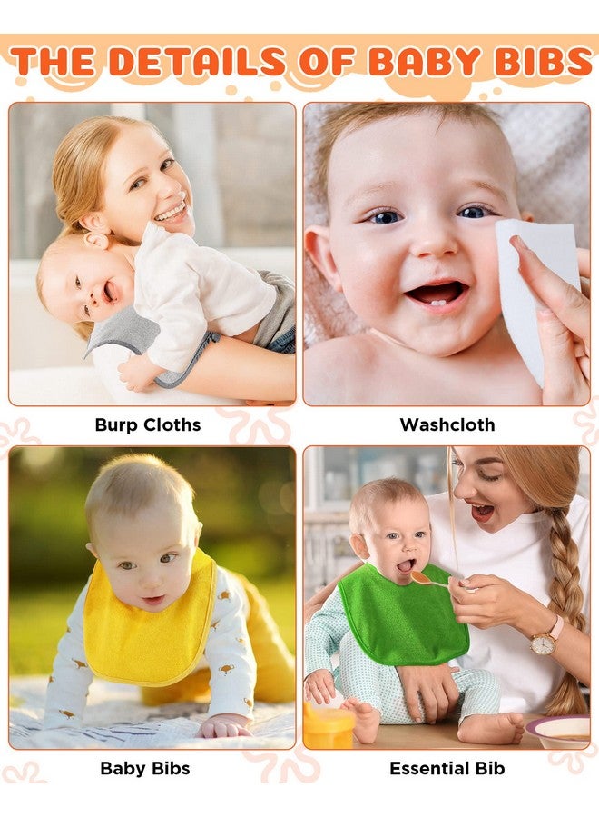 JaGely 30 Pack Baby Muslin Bandana Drool Bibs For Baby Boys Girls Multicolor Solid Terry Cotton Bibs Unisex Waterproof Baby Feeder Bibs With Fiber Filling Adjustable Newborn Bibs For Teething And Drooling - Image 5
