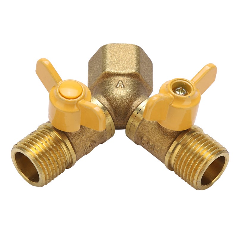 G1/2 Brass Garden Irrigation 2 Way Double Tap Hose Adapter Dual Faucet Connector - Image 5