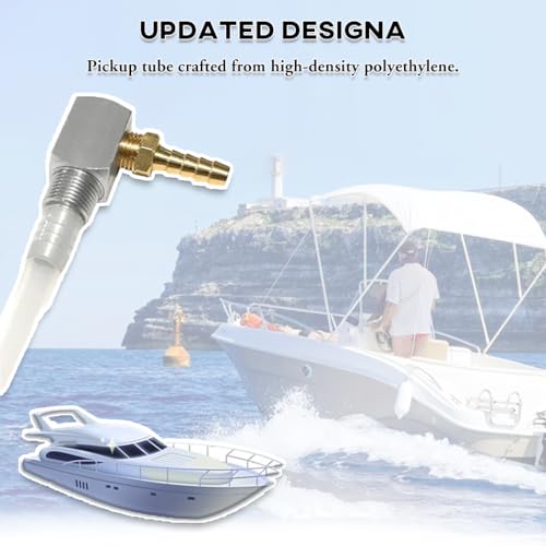 Earlyred 12 Marine Fuel Tank Pickup Tube with Strainer Fit Standard Universal Boat Fuel Gas Tank Replaces Part 70948 Polyethylene Fuel Withdrawal Tube with Brass Barb Connector - Image 3