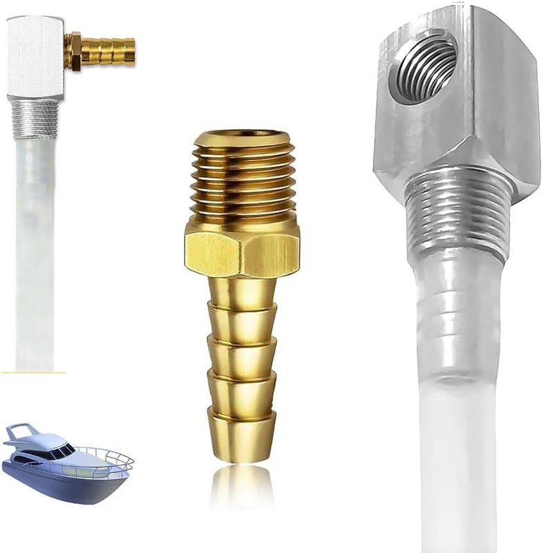 Earlyred 12 Marine Fuel Tank Pickup Tube with Strainer Fit Standard Universal Boat Fuel Gas Tank Replaces Part 70948 Polyethylene Fuel Withdrawal Tube with Brass Barb Connector - Image 2