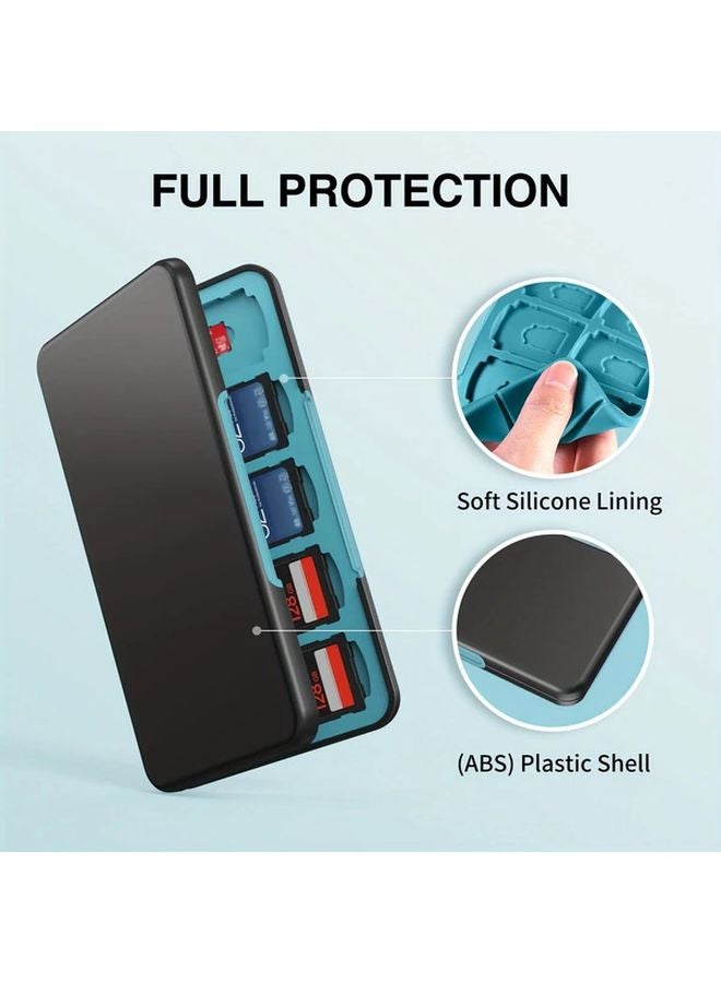 منظم بطاقة الذاكرة من السيليكون بقشرة حمراء صلبة بسعة 40 فتحة، حافظة تخزين محمولة لبطاقات SD وMicro SD - Image 5