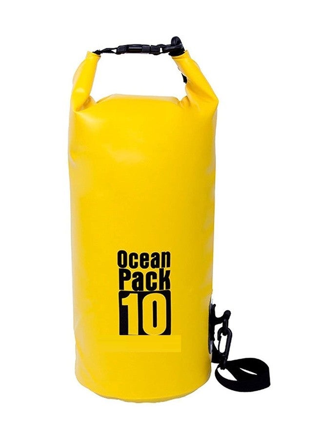 Drofail 10 Liter Outdoor Ocean Pack for Outdoor Boating, Hiking, Camping, Rafting Snowboarding and Backpacking Pack of 1 (Multicolor) (Yellow) - Image 1