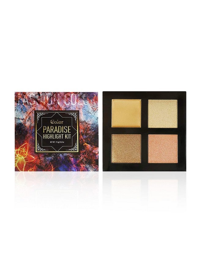 Ccolor Cosmetics - Paradise Highlight Palette, 4-Shade Shimmer Highlighter Makeup for Women, With Light and Shimmery Coverage, Cruelty & Paraben-free Makeup Highlighter Palette - Image 1