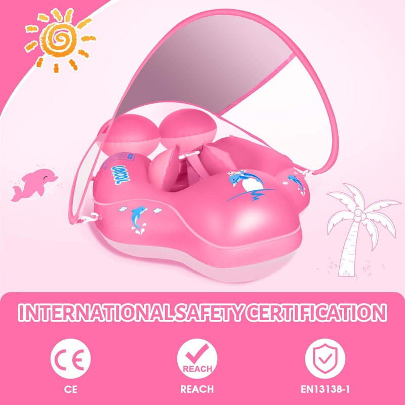 LAYCOL Baby Swimming Float with UPF50+ Sun Canopy Baby Floats for Pool No Flip Overbaby Pool for Baby Age of 3-36 Months - Image 4