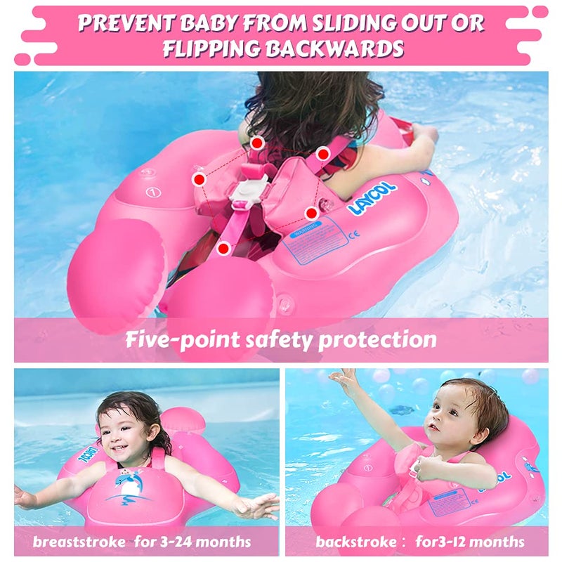 LAYCOL Baby Swimming Float with UPF50+ Sun Canopy Baby Floats for Pool No Flip Overbaby Pool for Baby Age of 3-36 Months - Image 5