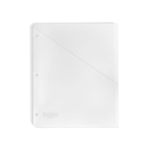 Smead Organized Up Poly Translucent Slash File Jacket, Office Supplies, Three Hole Punched, Letter Size, Clear Set of 5 (89506) - Image 1
