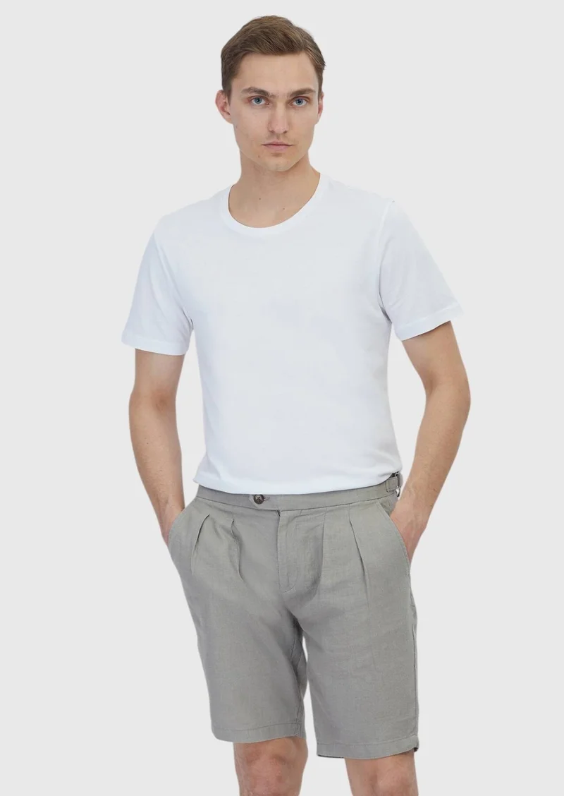 RAMSEY White Plain Crew Neck 100% Cotton T-Shirt