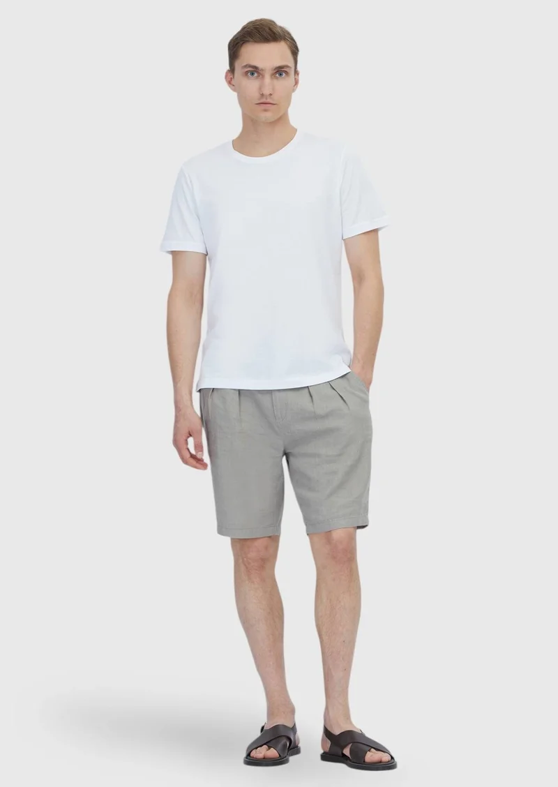 RAMSEY White Plain Crew Neck 100% Cotton T-Shirt