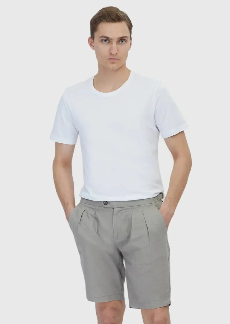 RAMSEY White Plain Crew Neck 100% Cotton T-Shirt