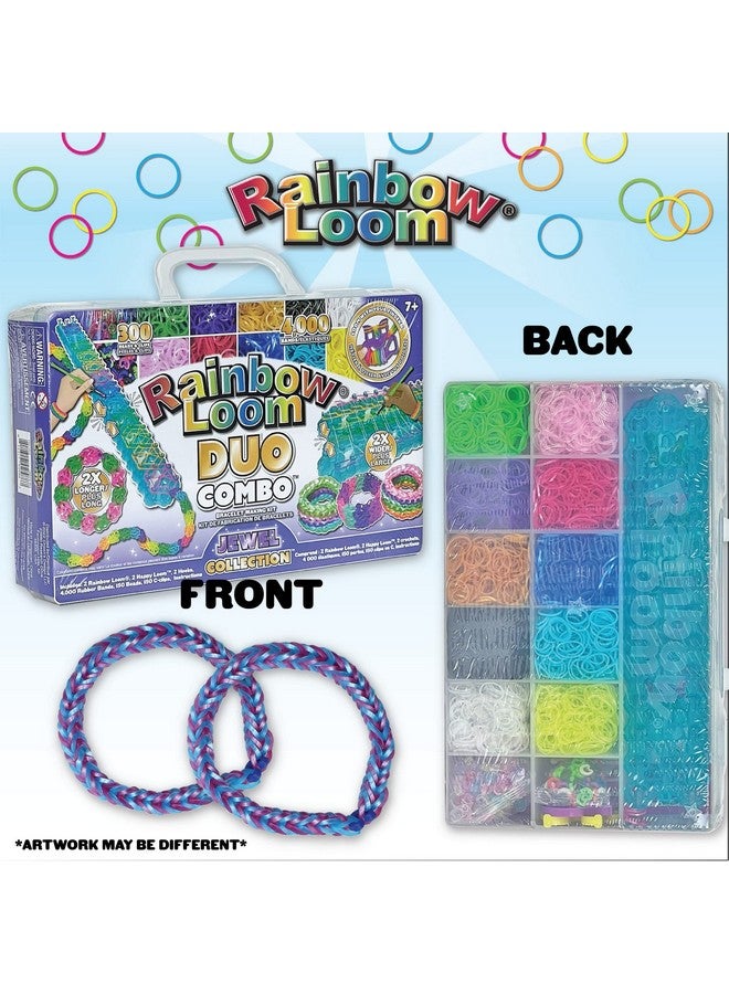 راينبو لووم مجموعة Rainbow Loom® Duo مع مجموعة أشرطة مطاطية مرصعة بالجواهر، تتميز بـ 2 قابلة للتوصيل لصنع إبداعات أطول وأعرض، وحقيبة تنظيم، ونشاط رائع يصل إلى 4 أشخاص 7+ - Image 2