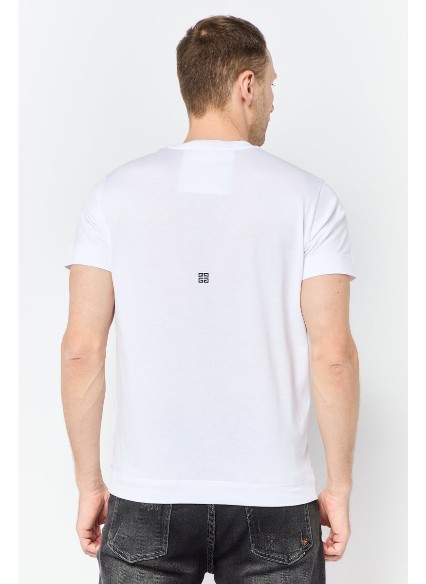 GIVENCHY Men Crew Neck Short Sleeves Brand Logo T-Shirt, White  - Image 4