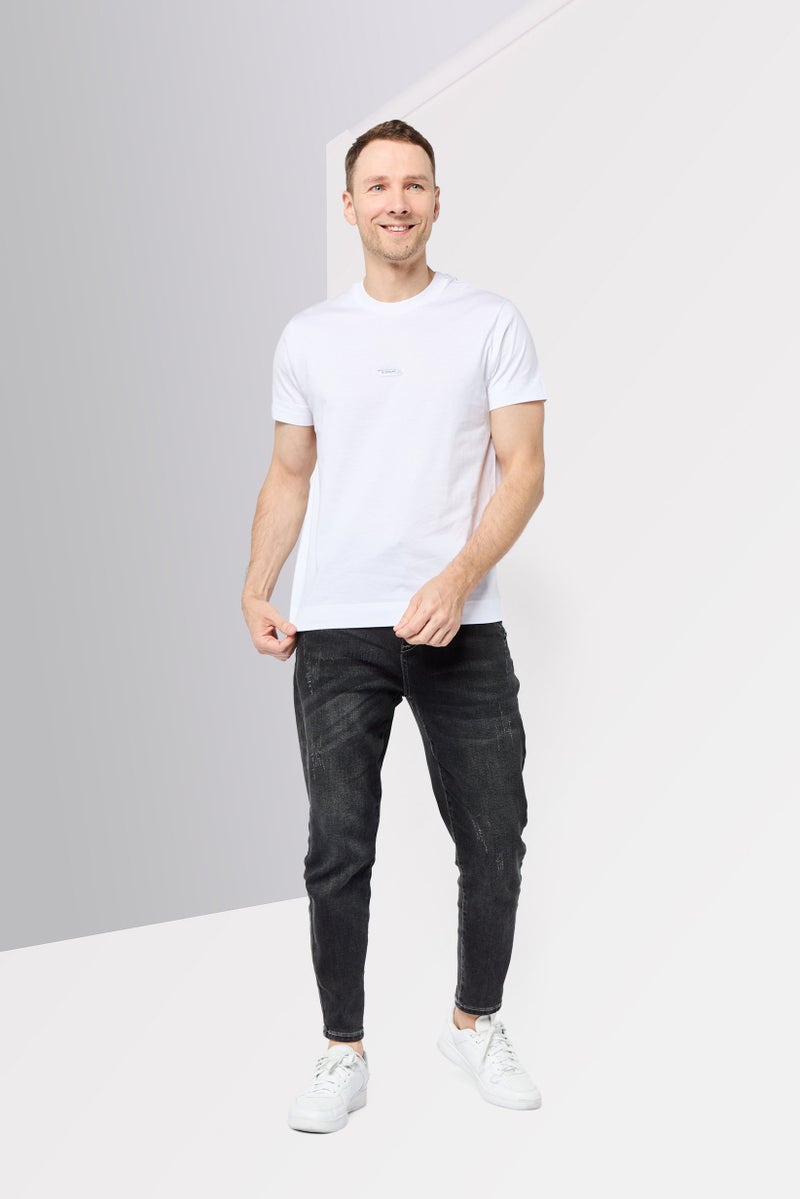 GIVENCHY Men Crew Neck Short Sleeve Brand Logo T-Shirt, White - Image 2