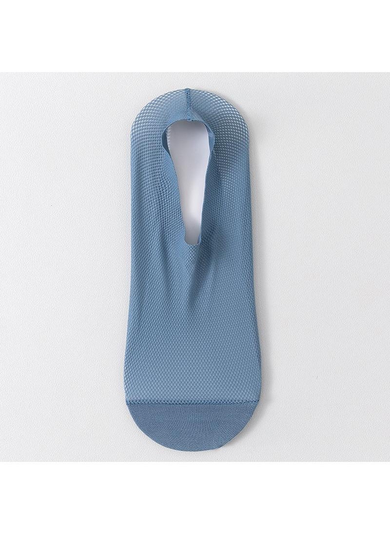 Y&D 6 Pairs Of Blue Ice Silk Mesh Breathable With Cotton Invisible Men's Socks  - Image 1