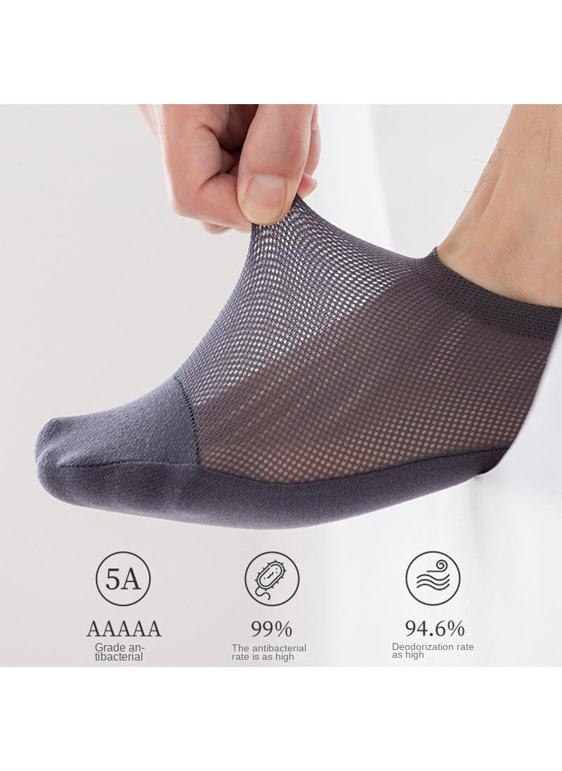 Y&D 6 Pairs Of Blue Ice Silk Mesh Breathable With Cotton Invisible Men's Socks  - Image 4