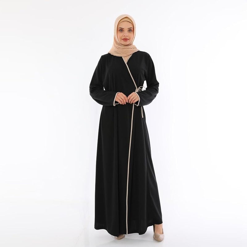 Elanesa  Women's Side Tied Prayer Abaya Full Length Modest Islamic Dress for Daily and Religious Wear - Image 1