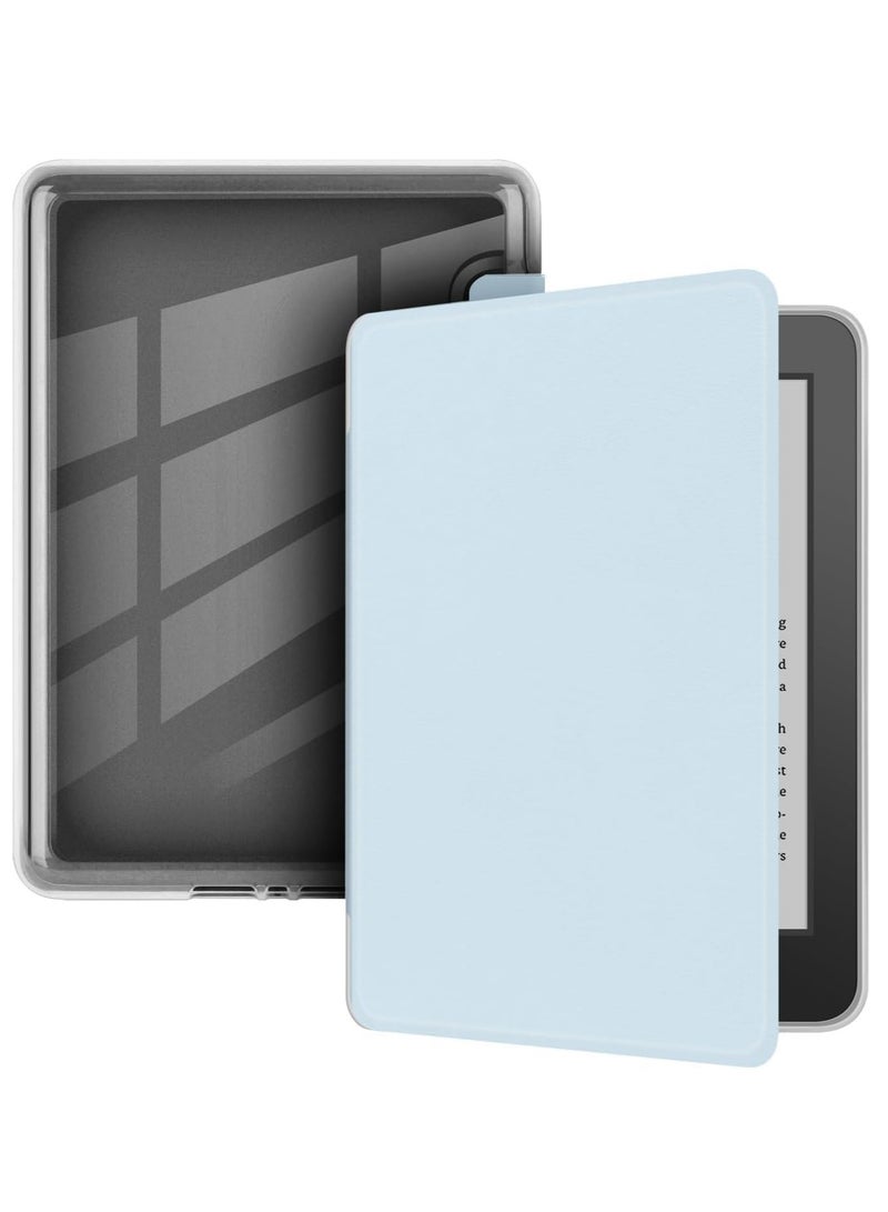 Case for 6.8" Kindle Paperwhite (11th Generation-2021 Release), Ultra Clear Soft Flexible Transparent TPU Back Cover with Auto Sleep/Wake for Kindle Paperwhite (Model NO. M2L3EK) (Light Blue) - Image 1