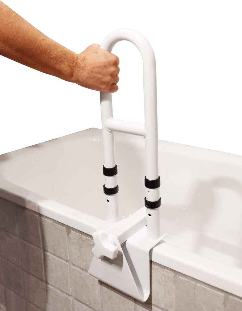 PEPE Mobility Adjustable Bathtub Safety Rail, Shower Grab Bar Handle for Seniors, Elderly and Disabled, Fits 2 to 5.5 Inch Tub Walls, Bathroom Safety Bars with Non-Slip Grip - Image 1