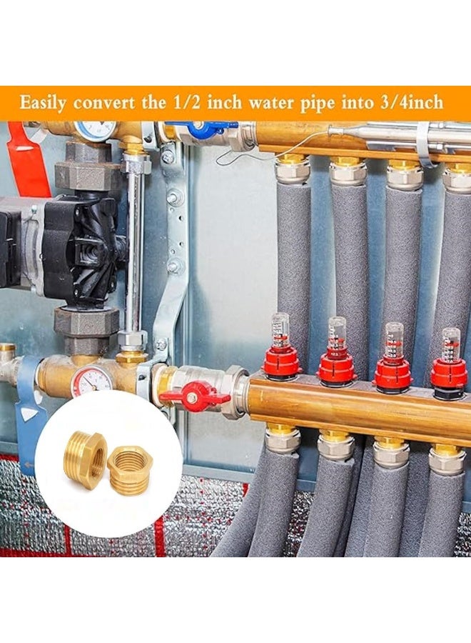 Royal Apex Pack Of 2 Brass Reducer Bsp Male Thread To Bsp Female Thread Reducing Bush Hex Reducer Bushing Hose Pipe Fitting Connector Adapter 1X1/2 - Image 3