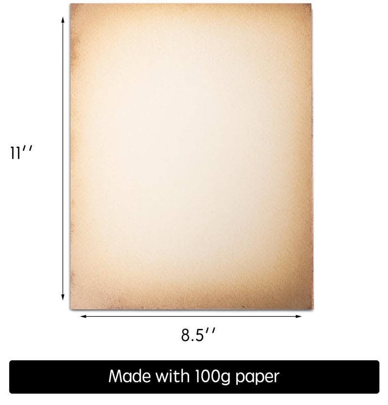 Bargain Paradise 50 Pack Classic Aged Paper | Vintage Stationary Paper | Use for Creating Timeless Writing, Drawing, Sketches, Painting Projects | Ink Jet and Laser Printer Friendly | 8.5 x 11 Inches 50 Sheets - Image 5