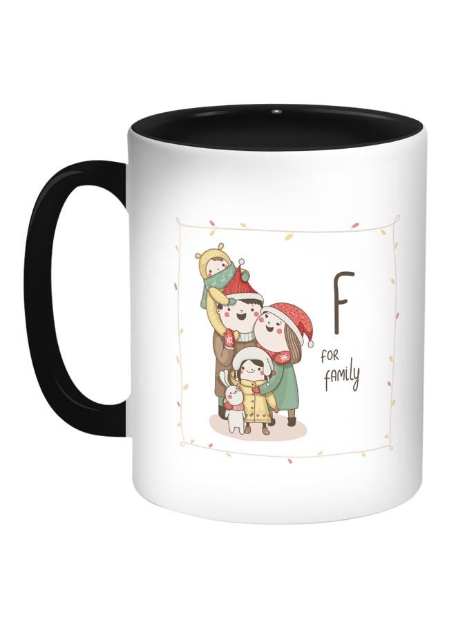 Happy Family Printed Coffee Mug Black/White/Red 11ounce
