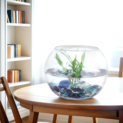 FUTUREPLUSX 5 Lb Flat Glass Marbles, 500PCS Blue Mixed Color Flat Gems Decorative Glass Stones Vase Filler Beads Table Scatter Decor - Image 4