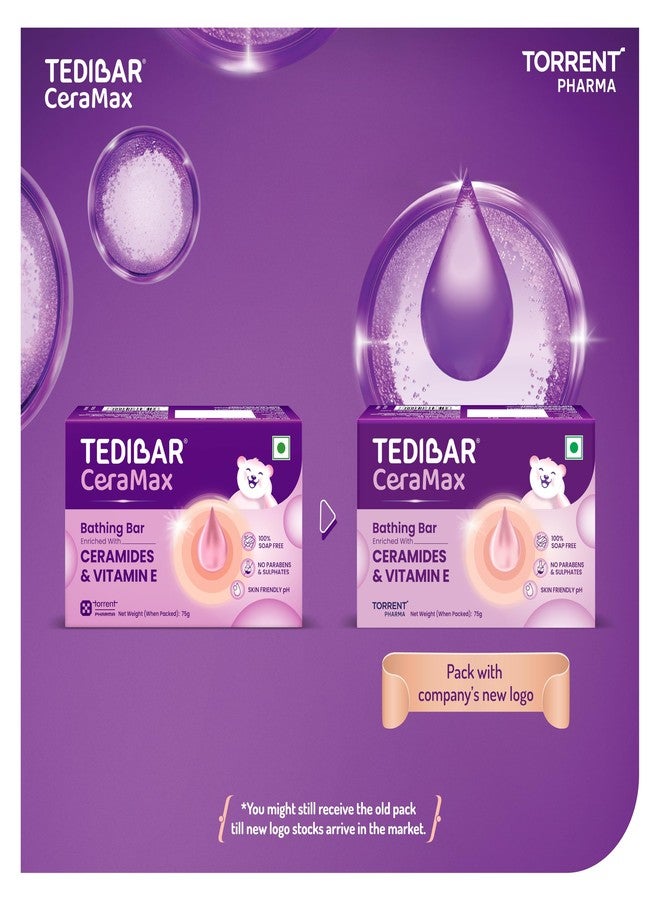 Tedibar Ceramax Bathing Bar - 75g Enriched with Ceramides & Vitamin E |100% Soap Free| Skin friendly pH – By Torrent Pharma - Image 5