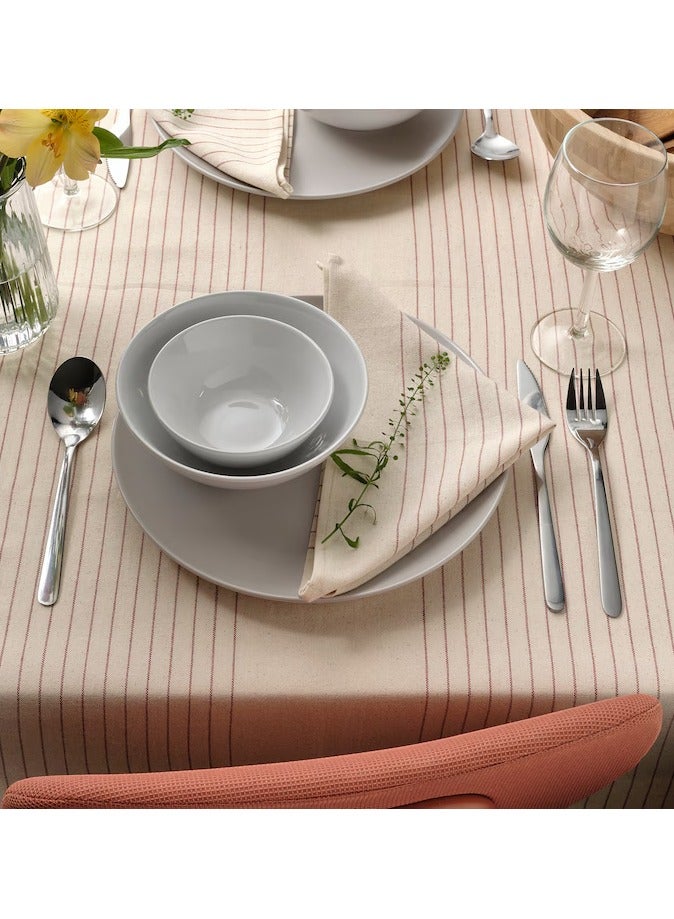 VIPPSTARR Tablecloth, stripe pattern red/natural, 150x150 cm - Image 2