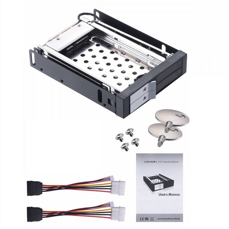 2.5 inch Internal Dual Slot Tool-free Hard Disk Rack Support Two 2.5 inch SATA HDD/SSD Safety Lock Design Support Hot Plug - Image 2