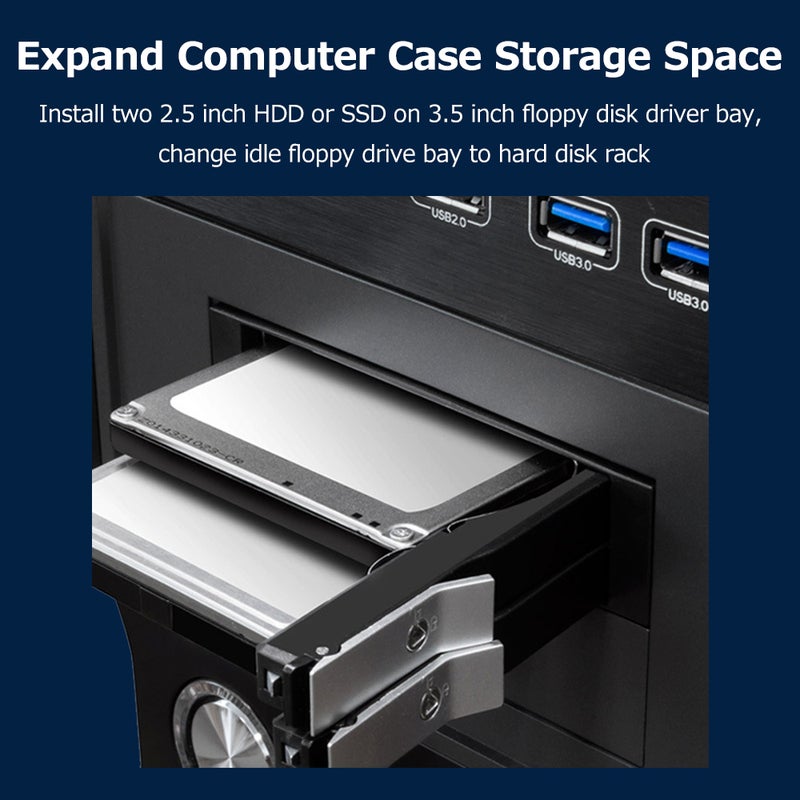 2.5 inch Internal Dual Slot Tool-free Hard Disk Rack Support Two 2.5 inch SATA HDD/SSD Safety Lock Design Support Hot Plug - Image 5