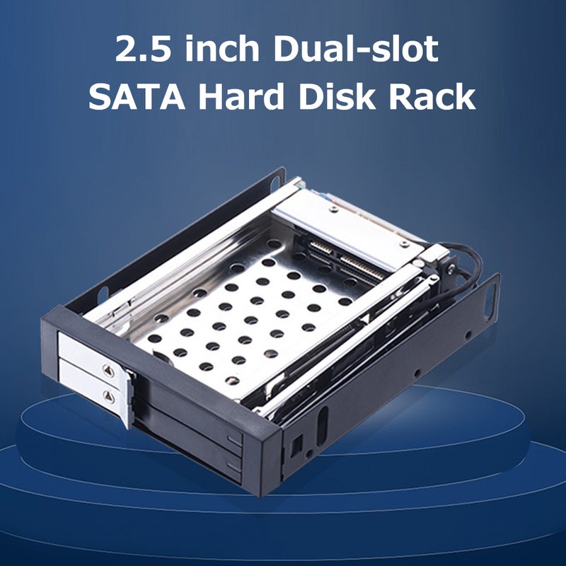 2.5 inch Internal Dual Slot Tool-free Hard Disk Rack Support Two 2.5 inch SATA HDD/SSD Safety Lock Design Support Hot Plug - Image 3