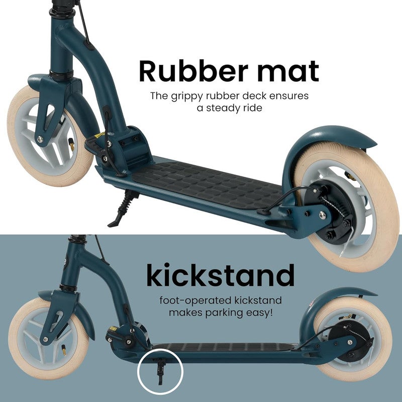 AERO MOBILITY Aero Kick Scooter for Kids 10+, Teens & Adults | Light Up Wheels, Hand Brake, Rubber Mat & Shock Absorption | Foldable & Height Adjustable - Emerald - Image 5