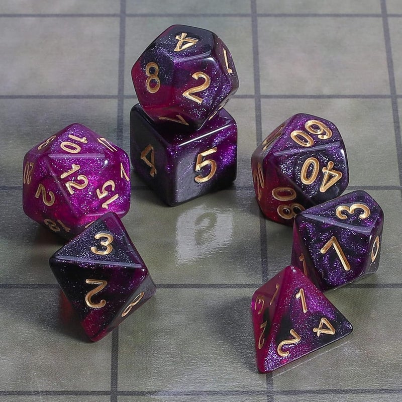 CiaraQ DND Polyhedral Dice Set with a Black Dice Bag for D&D RPG MTG Role Playing Table Games - Image 2