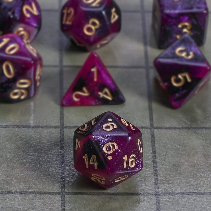CiaraQ DND Polyhedral Dice Set with a Black Dice Bag for D&D RPG MTG Role Playing Table Games - Image 4