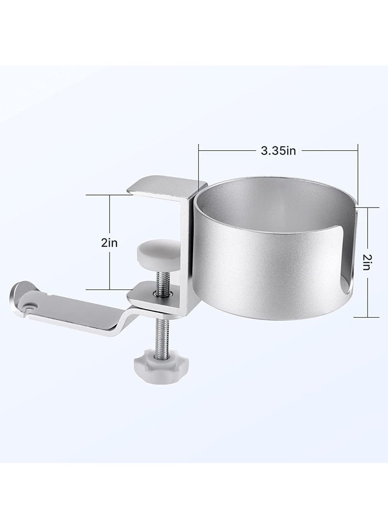 general Creative aluminum alloy water cup holder, Japanese water cup holder, desktop lock 360 degree rotating earphone holder, earphone hanger (silver) - Image 2