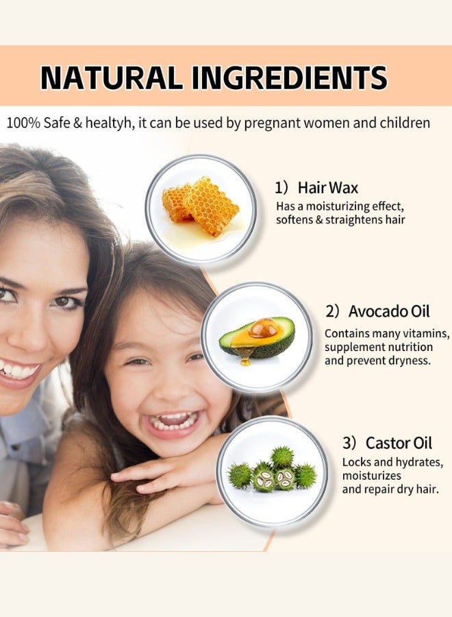 IKT KT Hair Wax Stick 75g 2.7 fl. oz for Non-Greasy Styling, Strong Hold with Detangling Wide Teeth Comb for Wavy and Curly Hair Care - Image 2