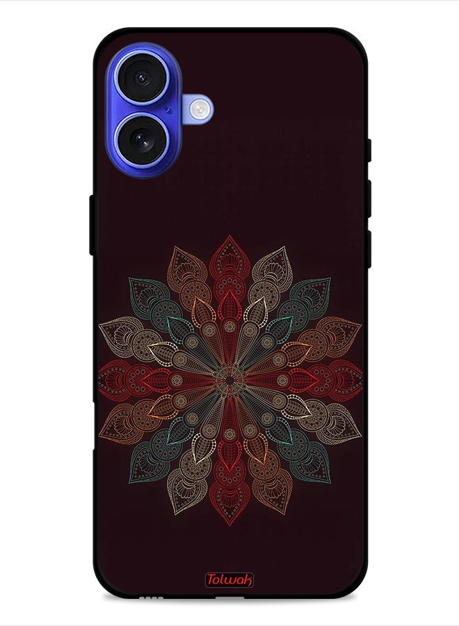 Tolwak Apple iPhone 16 Protective Case Cover Mandala Flower Art - Image 1