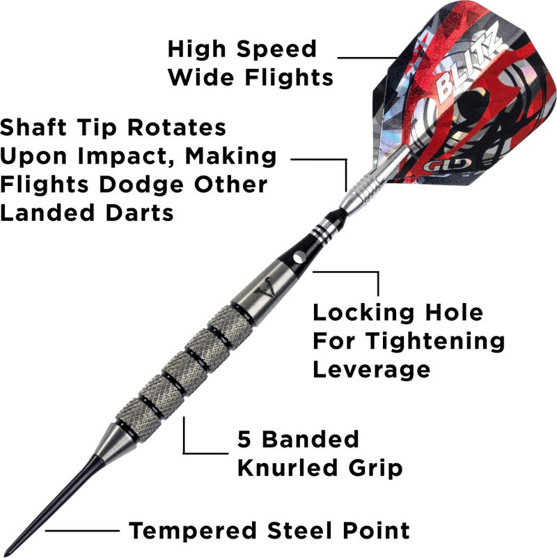 Viper Blitz 95% Tungsten Steel Tip Dart Set with Storage/Travel Case, 28 Grams - Image 3