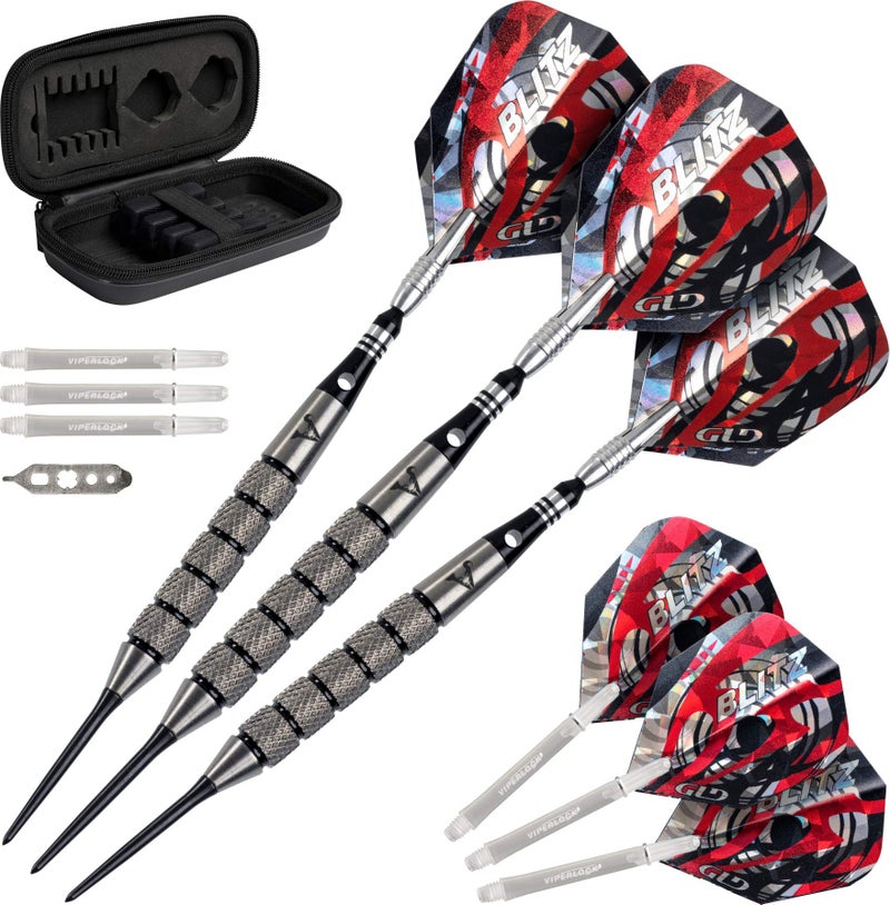 Viper Blitz 95% Tungsten Steel Tip Dart Set with Storage/Travel Case, 28 Grams - Image 1