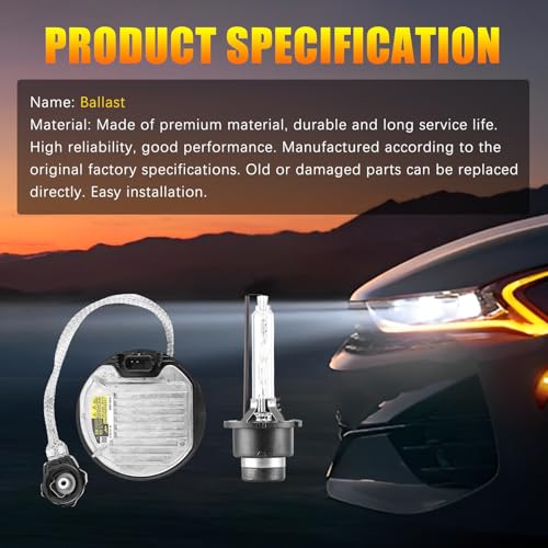 IKASEFU 2pcs Xenon HID Headlight Ballast with Igniter & D4S Bulb for Lexus GS LX RX 350 450h 570,for Toyota Avalon Prius Sienna Venza,Replaces OE 8596708020 8110775020 8596775020,Ballast Control Module - Image 3