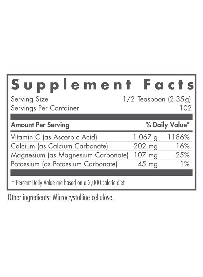 Nutricology Buffered Vitamin C Powder - Calcium, Magnesium, Potassium - 240 Grams (8.5 oz) - Image 1