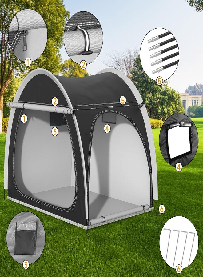 Raoot Outdoor Bike Covers Storage Shed Tent, Oversized Bike Storage Tent for 3-4 Bikes, Portable Foldable Garage/Garden Storage Tent, Waterproof Anti-uv Outdoor Bicycle Cover - Image 4
