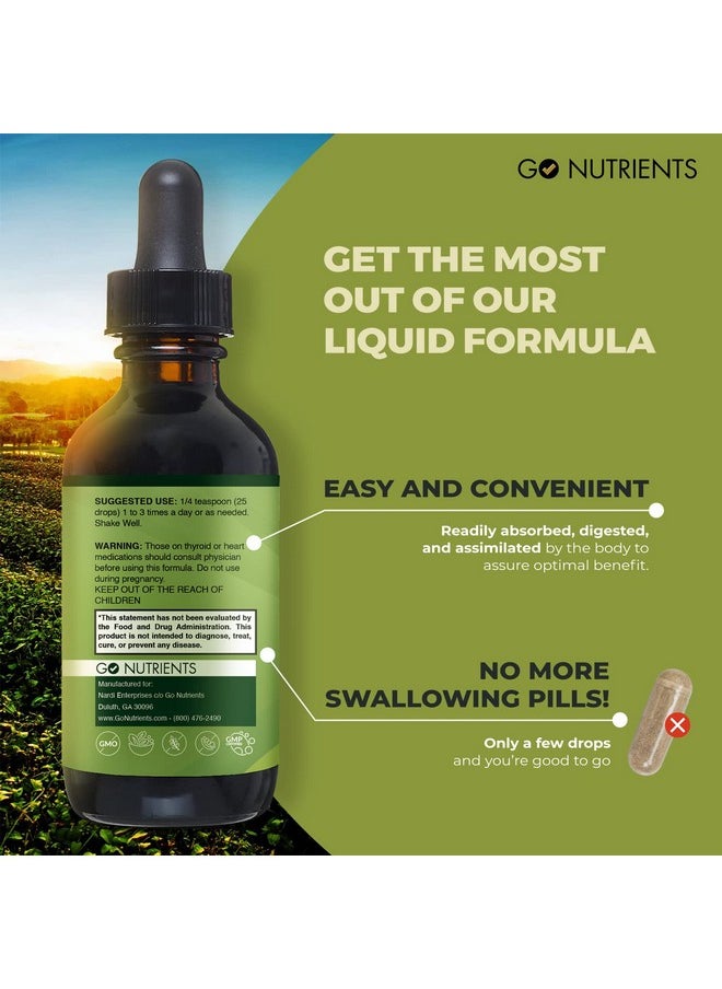 Go Nutrients Thyroid Edge Thyroid Support Dietary Supplements To Boost Metabolism Improve Skin & Stop Hair Loss & Increase Levels Of Iodine Advanced Herbal Extract Blend Of Natural Herbs 60 Ml.  - Image 4