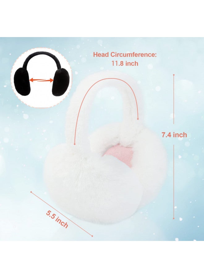 PIGBENGO PIGBENGO Foldable Ear Muffs for Women Cold Weather Fluffy Earmuffs Winter Warm Headband Cute Slouchy Ear Warmers (Black) - Image 4