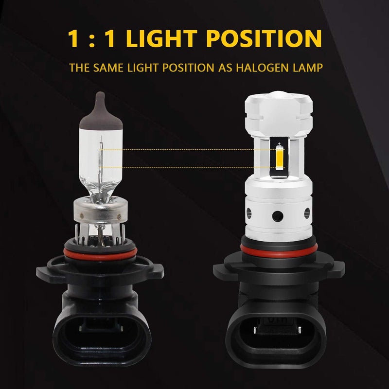 PHINLION 3800 Lumens H10 9145 LED Yellow Fog Light Bulbs - 3000K Golden Yellow - Image 5
