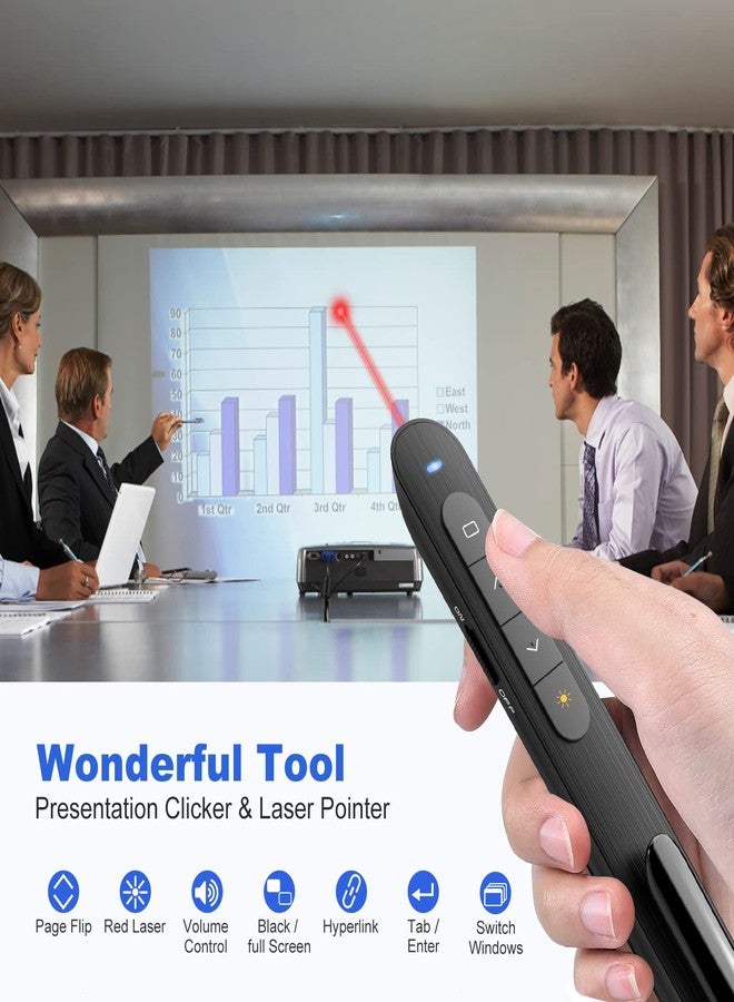 PPTSLID Presentation Clicker PowerPoint Clicker with Red Light, Wireless Presenter Remote Slide Clicker for Powerpoint Presentations for Mac, Keynote, Computer, Laptop - Image 2