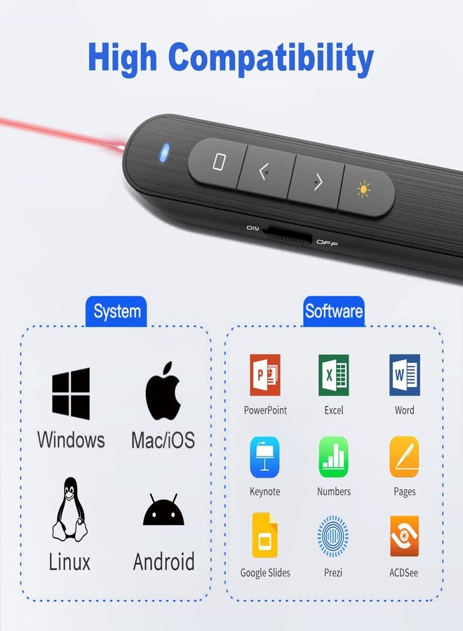 PPTSLID Presentation Clicker PowerPoint Clicker with Red Light, Wireless Presenter Remote Slide Clicker for Powerpoint Presentations for Mac, Keynote, Computer, Laptop - Image 5