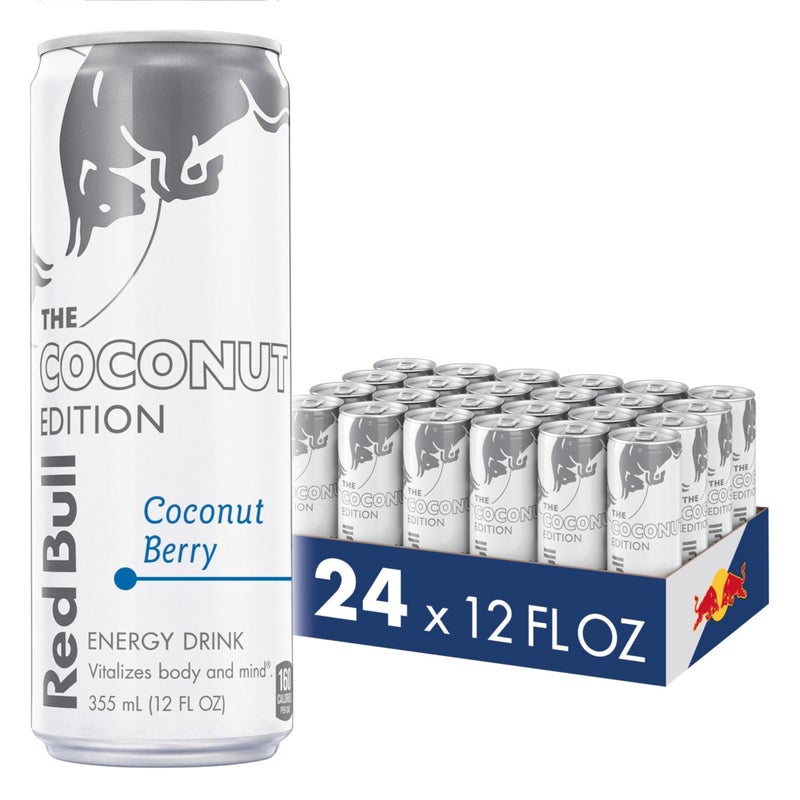 Red Bull Coconut Edition Energy Drink, Coconut Berry, with 114mg Caffeine plus Taurine & B Vitamins, 12 Fl Oz, Pack of 24 Cans - Image 1